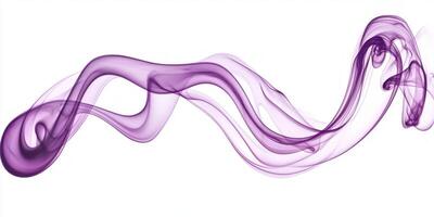 stunning violet smoke plume twists and expands upwards, showcasing a mesmerizing blend of dark and light purples against a pristine white background, creating an artistic visual display. photo