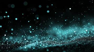 A striking array of turquoise dots glows brightly against the darkness, creating a cosmic pattern that evokes wonder and serenity photo