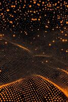 captivating display unfolds as vibrant orange dots form wave-like patterns on a black canvas, suggesting gentle movement within a cosmic-inspired composition, inviting imaginative exploration. photo