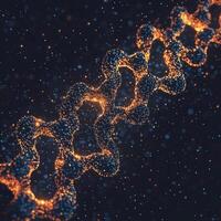 mesmerizing display of swirling orange particles gracefully forms a nebula-like pattern, glowing softly against a deep black backdrop photo
