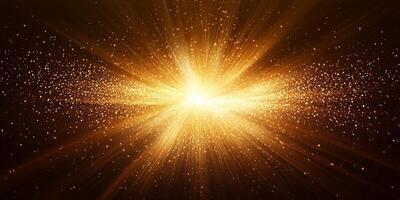 fiery cosmic burst illuminates the surroundings as orange particles explode from a glowing center, dispersing outward in an awe-inspiring wave of radiant dust and energy. photo