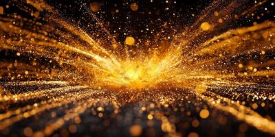explosive burst of orange particles erupts with a luminous core at its center, sending vibrant waves of light and cosmic dust radiating outward in a mesmerizing display. photo