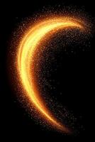 explosion of vibrant orange particles bursts forth, sending glowing dust and trails outward in a dynamic display, evoking a sense of cosmic energy. photo