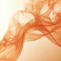 Translucent tendrils of orange smoke dance and curl upward, revealing rich textures and gradients that blend seamlessly into the white background, creating a captivating visual experience. photo