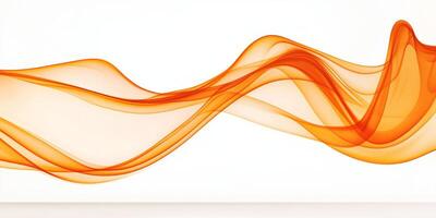 captivating display of an orange smoke plume elegantly twists and swirls upward, showcasing vibrant deep hues that transition into softer tones against a pristine white background. photo