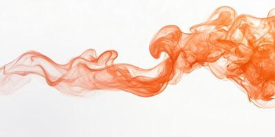 mesmerizing orange smoke plume ascends gracefully, twisting in dynamic swirls, with deep hues gradually transitioning to softer tones, creating a captivating visual effect. photo