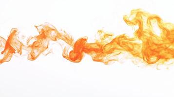 Gentle tendrils of orange smoke swirl and rise in a mesmerizing dance, blending bright hues into the soft air, creating an enchanting and ethereal atmosphere. photo