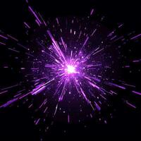 Witness a stunning display of energy as a radiant purple explosion bursts forth, sending shimmering particles outward photo