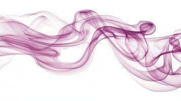 Soft tendrils of pink smoke rise and dance in the air, creating captivating shapes that blend seamlessly with the clean white backdrop, evoking a sense of calm and wonder. photo