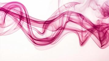Delicate pink smoke curls and twirls effortlessly upward, its rich hues blending harmoniously against the clean white backdrop, evoking a sense of tranquility and elegance. photo