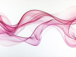 Delicate waves of pink smoke gracefully ascend in soft, swirling patterns, blending lighter and deeper tones to create a mesmerizing display against a white backdrop. photo