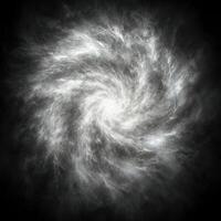 Swirling silver particles radiate softly, creating a mesmerizing nebula-like formation that radiates ethereal beauty in the darkness, evoking a sense of cosmic wonder. photo