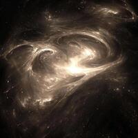 Softly glowing silver particles swirl in an ethereal dance, forming a stunning, nebula-like structure against a deep black background, evoking a sense of cosmic wonder. photo