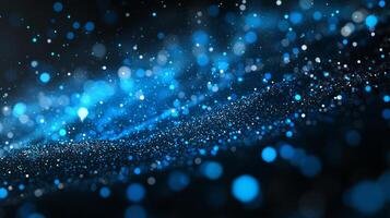 Radiating a soft blue glow, countless dots form a mesmerizing spiral pattern against a black canvas, evoking a sense of cosmic wonder and tranquility. photo