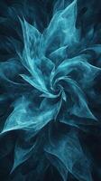 A mesmerizing swirl of blue particles forms a vortex against a deep black background, radiating cosmic energy and blending artistry with the universe's mysteries. photo