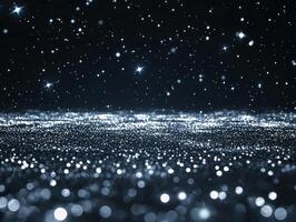 The composition features a captivating assortment of small blue dots shining with varied intensities against a dark backdrop, creating a dreamlike cosmic ambiance reminiscent of a starlit sky. photo