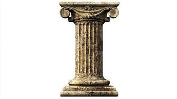 artwork features the letter I designed with a stunning antique column texture, creating a sophisticated look against a pristine white backdrop, emphasizing classic elegance. photo
