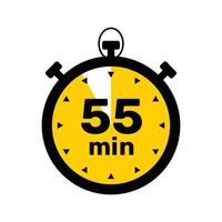 55 Minutes Analog Clock Icon white background . vector