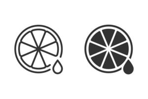 Lemon juice icon. Filled and lined lemon juice icon. The flat spa wellness concept includes lemon juice, fruit, and lemon icons. vector