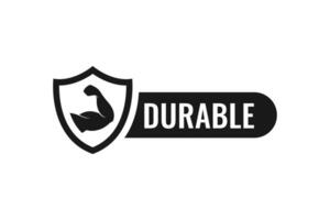 Durable label or high durability label icon. Durable icon symbol. Best durability label for products, websites, and packaging design elements. vector