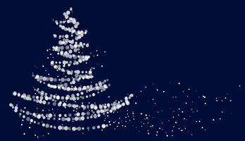 Abstract Christmas tree design made of bokeh lights forming a tree shape on a dark blue background. Concept of festive holiday season. illustration vector