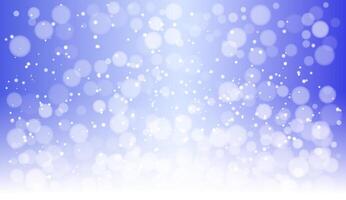 Snowflakes and bokeh lights are scattered across a blue winter background, creating a soft, dreamy effect. The image conveys a peaceful and festive winter concept. illustration vector