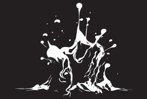 This is a paint splash on a speaker isolated on a black background. vector