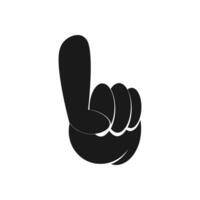 Hand with number 1 or one index finger flat icon for apps and websites vector