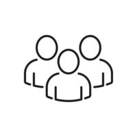 a group of people in a line drawing vector
