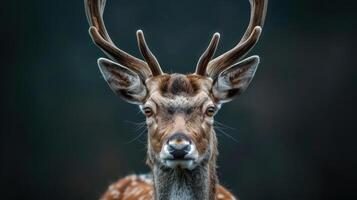 captures the majestic profile of a deer's head and antlers, photo