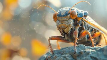 a close-up image of a beetle. The beetle has a metallic sheen to its body, photo
