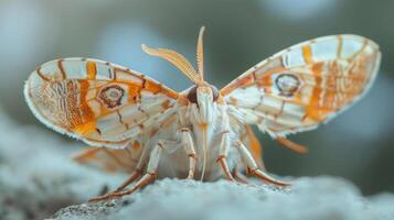 A close-up photograph of a butterfly perched on a flower with its wings open, photo