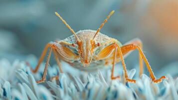 A close-up image of an insect with extended antennae, likely a beetle, photo