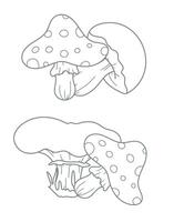 Mushrooms outline illustration. Mushrooms ine art ilustration. Fall Mushrooms Hand Drawn. Fall Coloring Page. Thanksgiving graphics vector