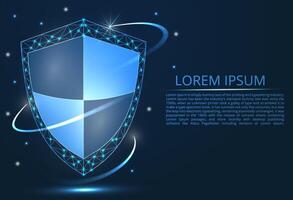 Abstract image of cyber security concept. Illustrates the idea of cybersecurity or confidentiality of information in the form of lines and shapes, pieces of glass, located on the fingerprint. Antiviru vector