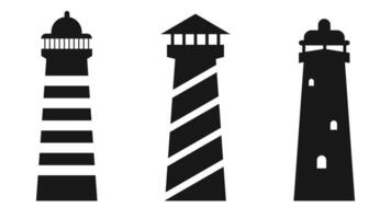 Lighthouse icons set vector