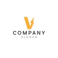 initial V electricity logo template design vector