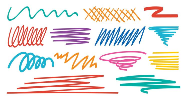 Handdrawn Brush Strokes And Sketches