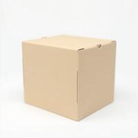 empty cardboard box isolated on white background. suitable for mockups. photo