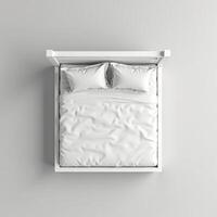 neat white bedroom isolated on white background photo