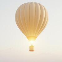 Hot air balloon isolated on white background. suitable for mockups. photo