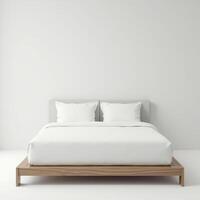 cozy white bedroom isolated on white background photo