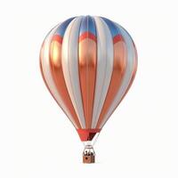 Hot air balloon isolated on white background. suitable for mockups. photo