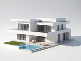 Elegant multifamily housing development with a minimalist aesthetic. isolated on white background. photo