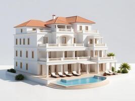 luxury housing in modern style isolated on white background. photo
