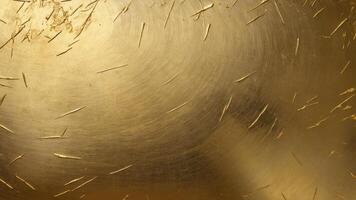 brushed gold plate with texture as background. photo