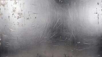 brushed silver plate with texture as background. photo