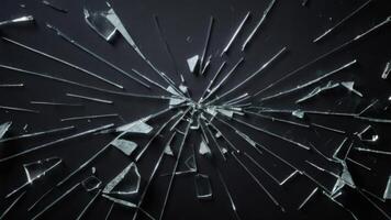 broken glass texture on dark background photo