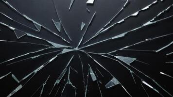 broken glass texture on dark background photo