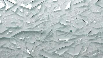 broken glass texture on white background photo